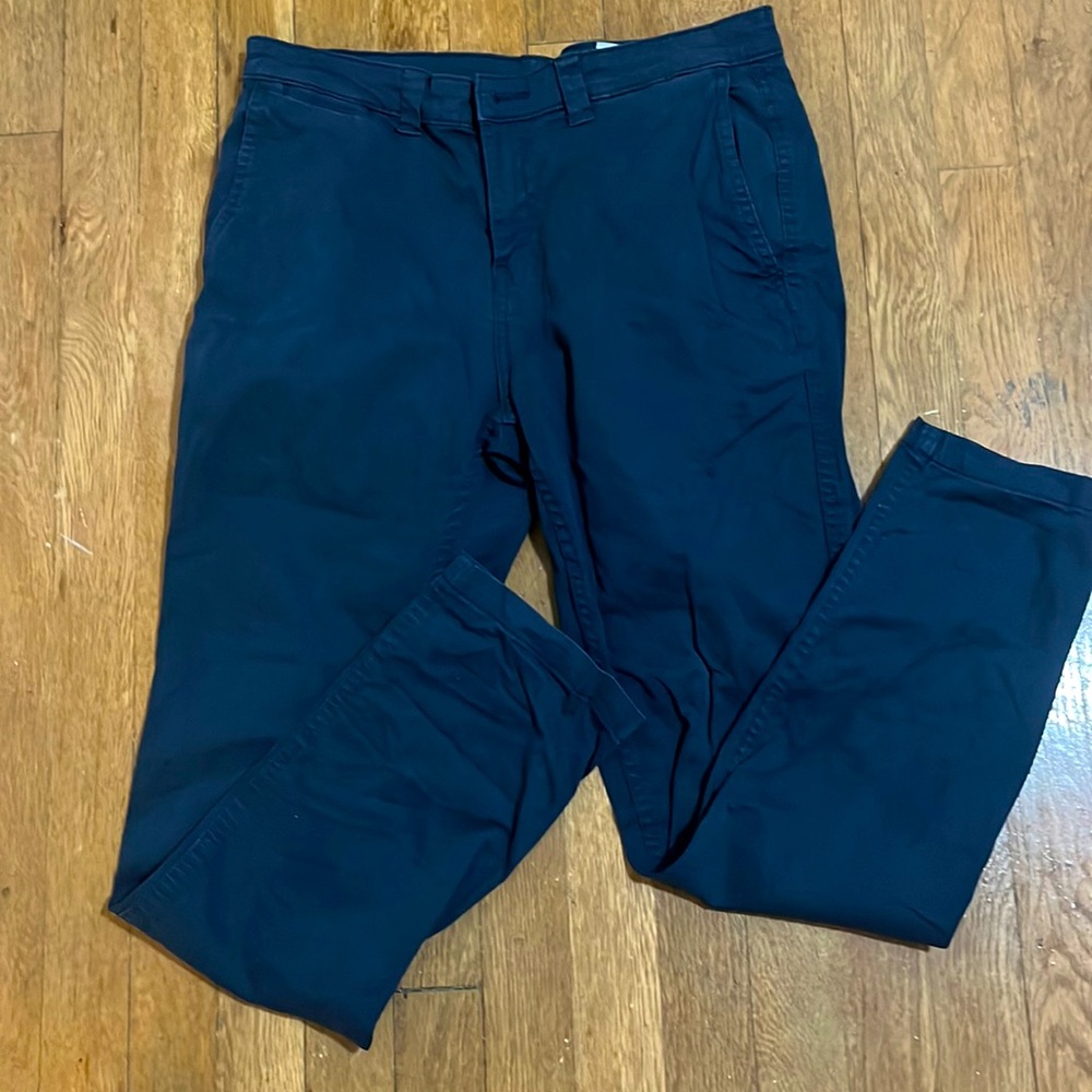Mens Navy Slim Straight Casual/Dress Pants